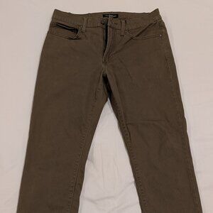 Lucky Brand 121 Slim Straight Dark Brown Stretch Chino 32x30